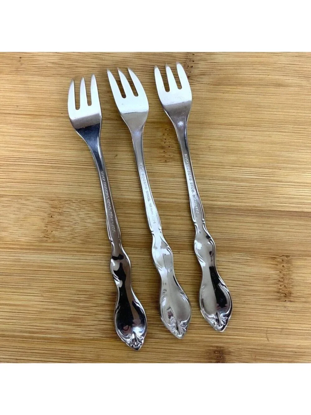 1847 Rogers Bros IS Cotillion 3 Cocktail Seafood Forks Stainless Steel 70s